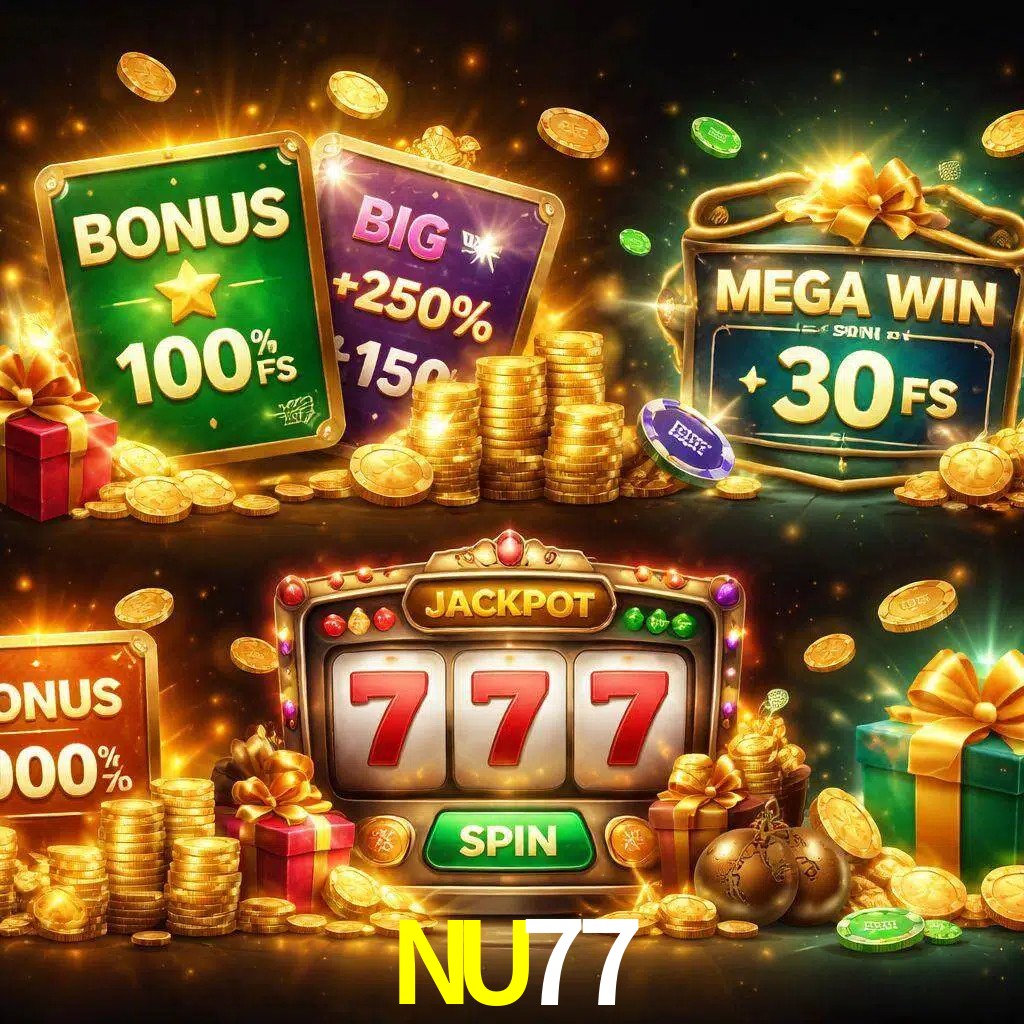 Tipos de bonos NU77 incluyendo recompensas de bienvenida y promociones continuas