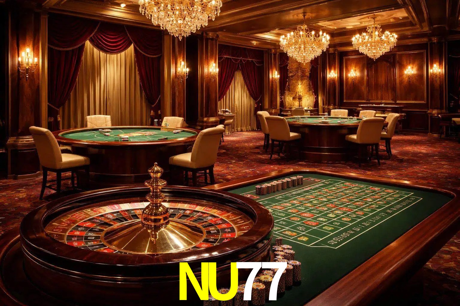 Una escena premium de mesa de casino en vivo con cartas, elementos de ruleta y un ambiente pulido de estudio de transmisión.